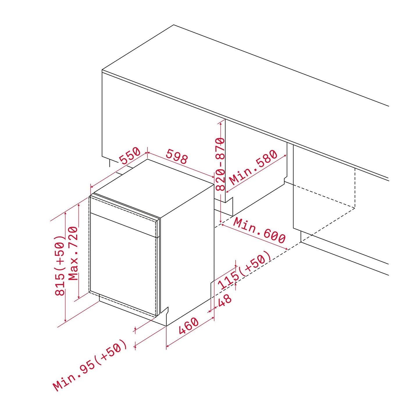 LAVAVAJILLAS TEKA DW8 57 FI INOX PANELABLE 12 SERV (110-127V) 40782127