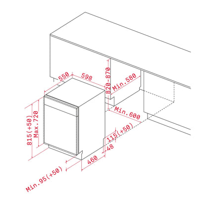 LAVAVAJILLAS TEKA DW8 57 FI INOX PANELABLE 12 SERV (110-127V) 40782127