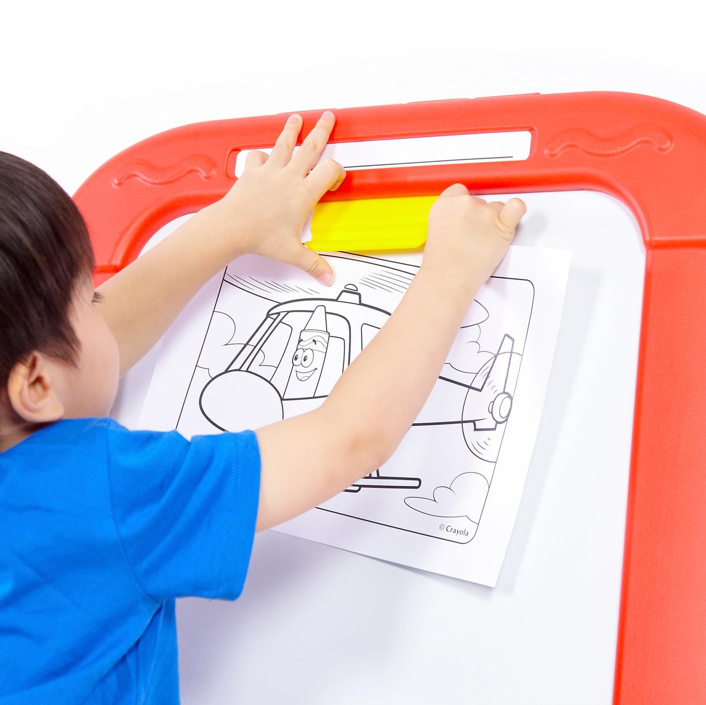 Creative Fun Caballete doble – borrado en seco magnético, pizarrón, 77 letras y números magnéticos, varillas de gis Crayola, engranajes magnéticos, 3+