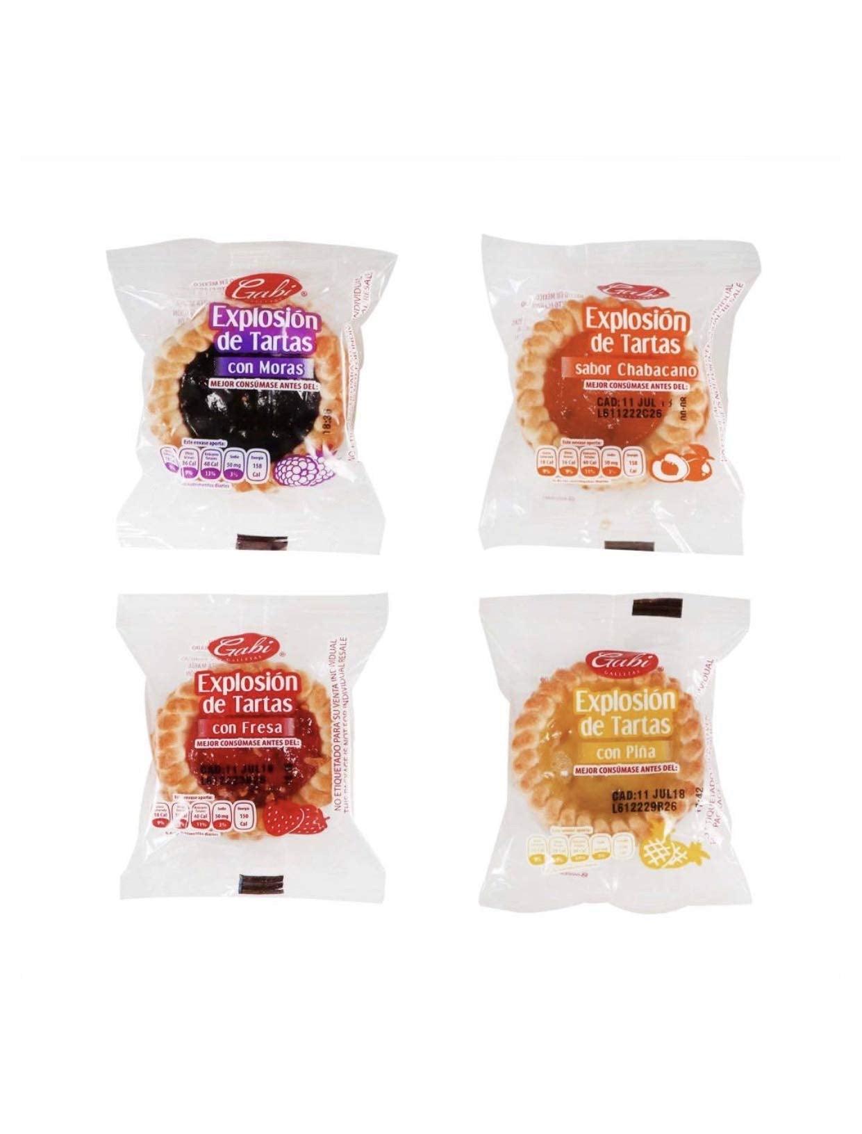 Gabi - GALLETAS GABI EXPLOSION DE TARTAS SURTIDO RICO PAQUETE GRANDE DE 1.008 KG CON 28 PAQUETITOS DE 2 PIEZAS C/U NEGOCIO SNACK BOTANA BOCADILLO NEGOCIO HOGAR