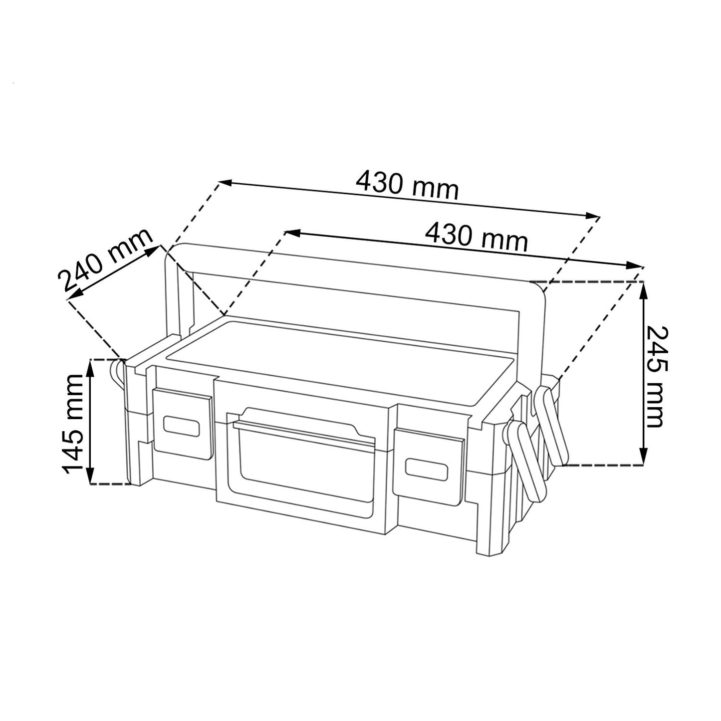 Keter - Keter Master Pro Series Cantilever 17186819 Caja de herramientas de 18 pulgadas de plástico rojo/plateado
