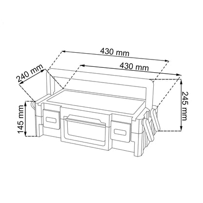Keter - Keter Master Pro Series Cantilever 17186819 Caja de herramientas de 18 pulgadas de plástico rojo/plateado