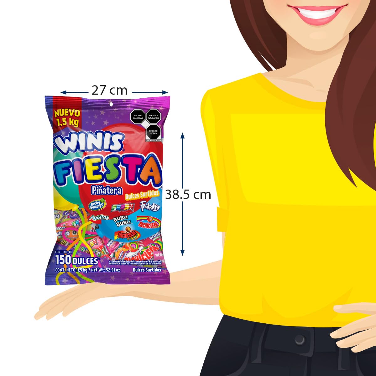 Winis Fiesta de 1.5 kg. Bolsa con más de 150 pzas.