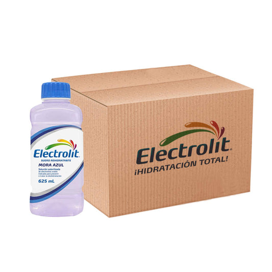 ELECTROLIT - Electrolit Sabor MORA AZUL (12 frascos) Suero Rehidratante - 625 ml