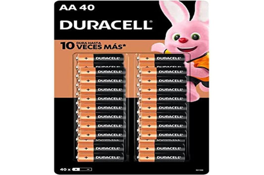 DURACELL PIDURAA-40PK Pila Alcalina AA, 40 Piezas, Color Pack of/Paquete de 40