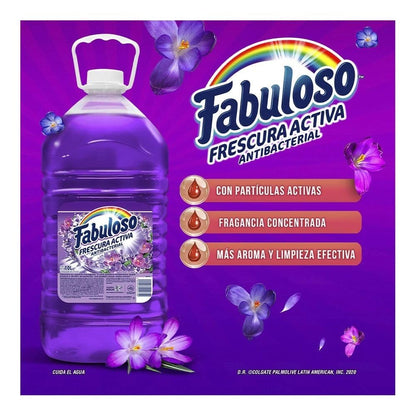 Fabuloso - limpiador multiusos, botella de 10 Litros, Fabuloso frescura activa antibacterial aroma lavanda fresca