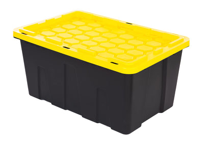Caja Organizadora Capacidad 114 LTS, Negra Con Tapa Amarilla