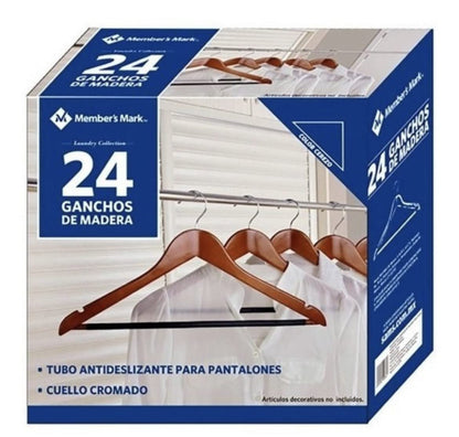 Member´s Mark - Member´s Mark Ganchos para Ropa De Madera (24 Ganchos)