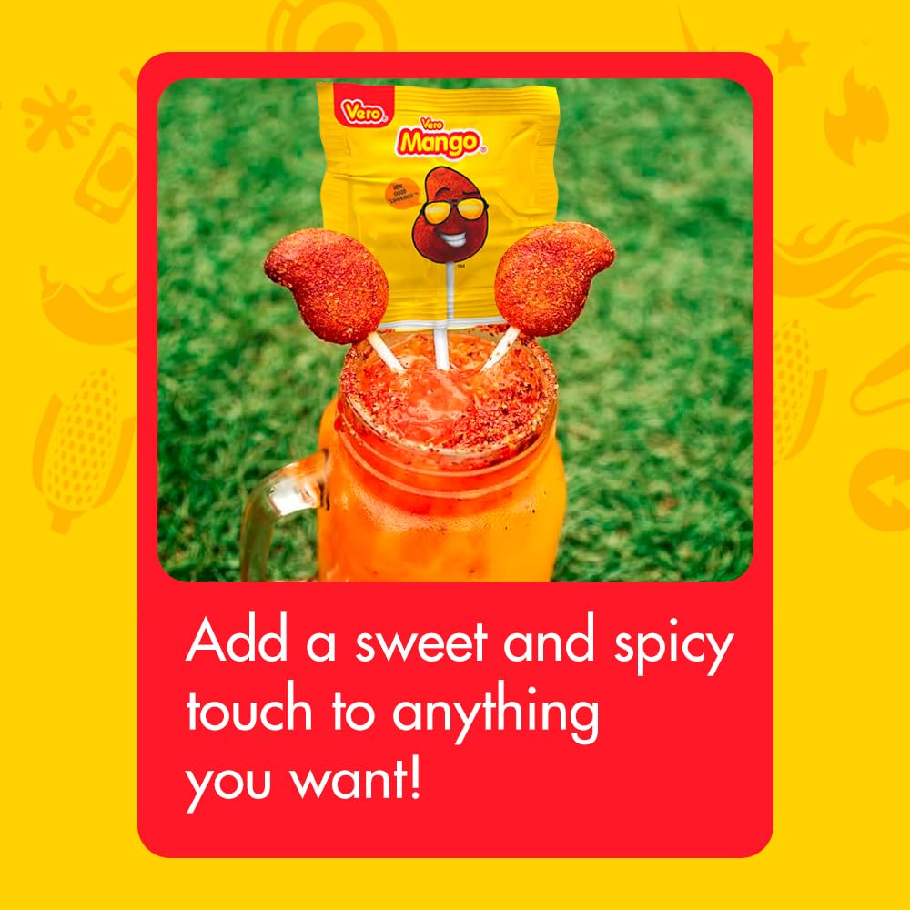 Vero - Dulces Vero - Vero Paletas Sabor Fresa Con Chile - Paletas de chile mexicano (40 unidades)