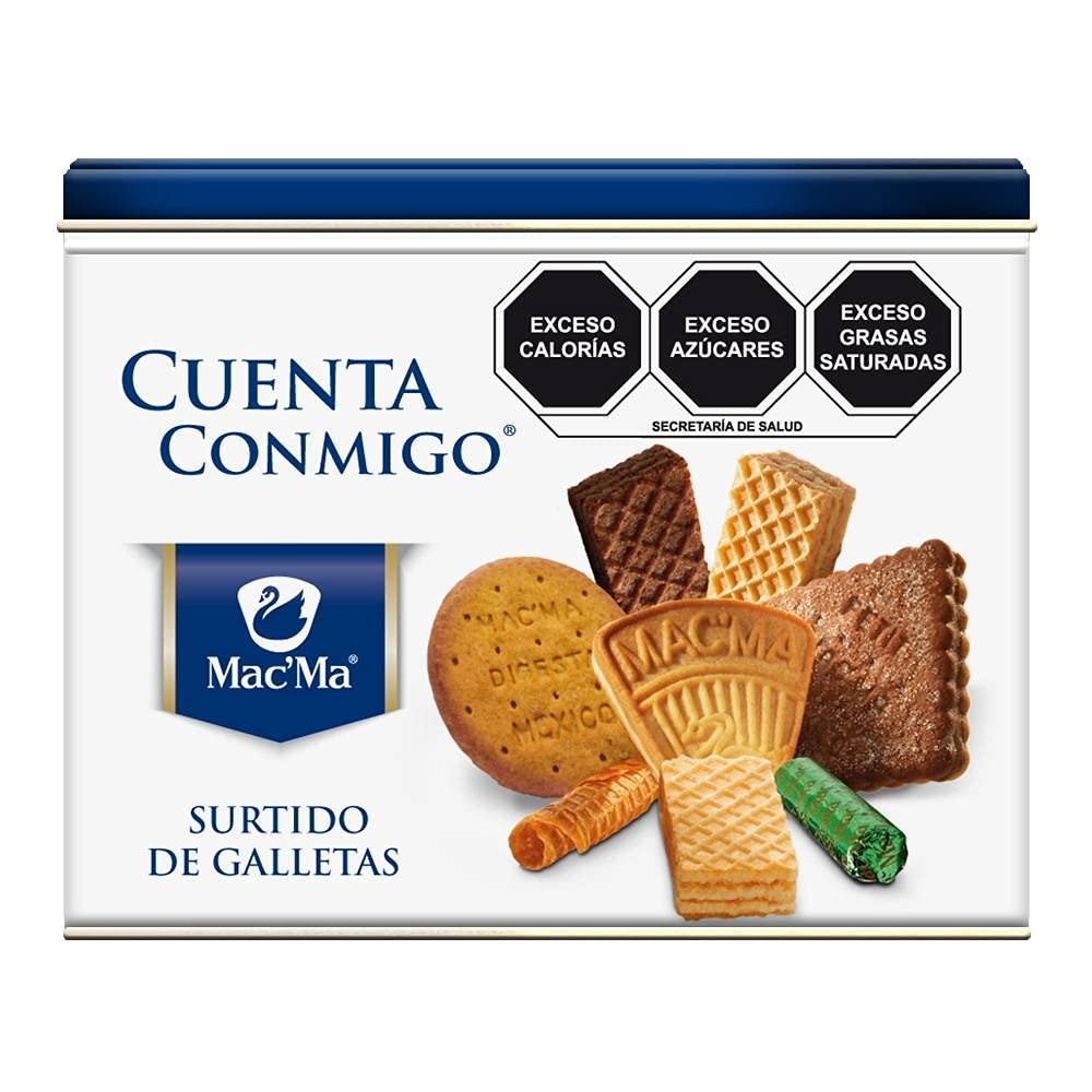 Macma - Macma LATA CUENTA CONMIGO 600 gr c/u Combo 2 piezas Galletas. Deliciosas galletas finas, para compartir con familia y amigos o simplemente deleitarnos en casa.
