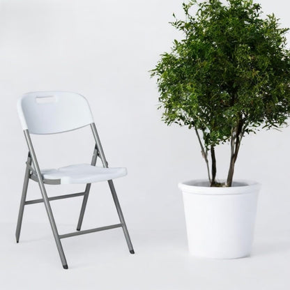 RIVARRO | Pack de 4 Sillas Plegables de Plastico Reforzadas, con Asiento y Respaldo Ergonico de 57cm X 83cm, Asientos para Interior y Exterior, Plegables y Apilables