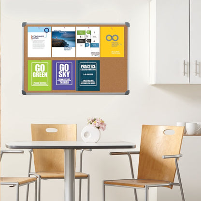 Quartet Pizarrón de Corcho, Marco Aluminio, 90 x 60 cm. P3595