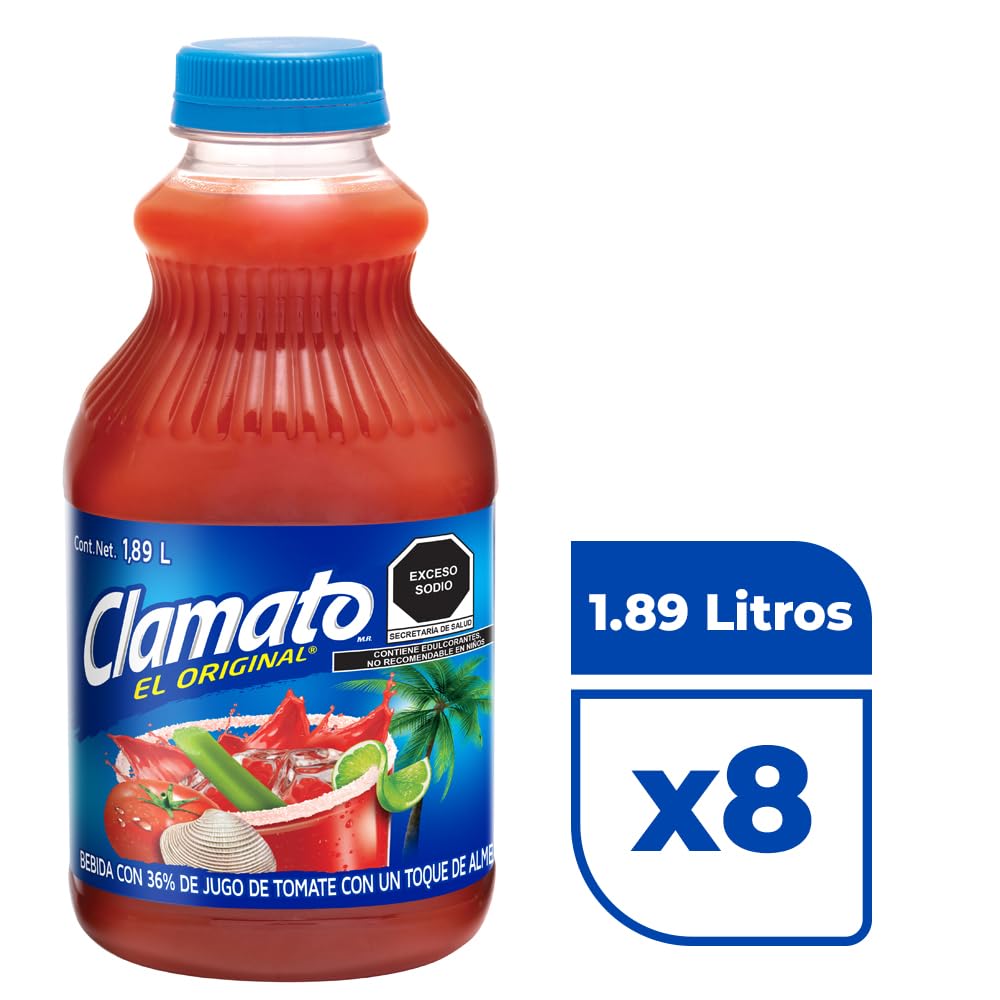 Clamato, Jugo de Tomate con Almeja 296 ml, Botella Pet (24 pack)
