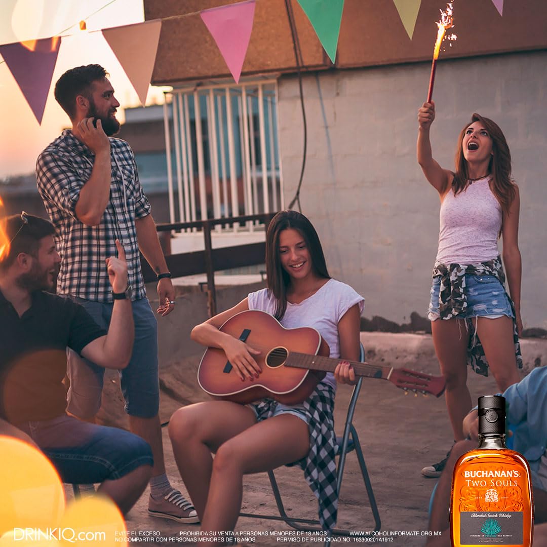 Buchanan's, Two Souls 750 ml, Whisky Escocés, Acabado en Barricas de Tequila, Dulce y Notas Herbales