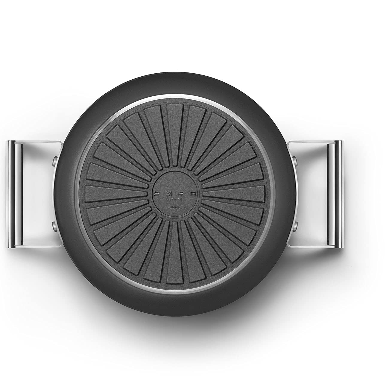 Smeg - Smeg Cacerola negra de 5 cuartos de galón, 9.5 pulgadas con tapa