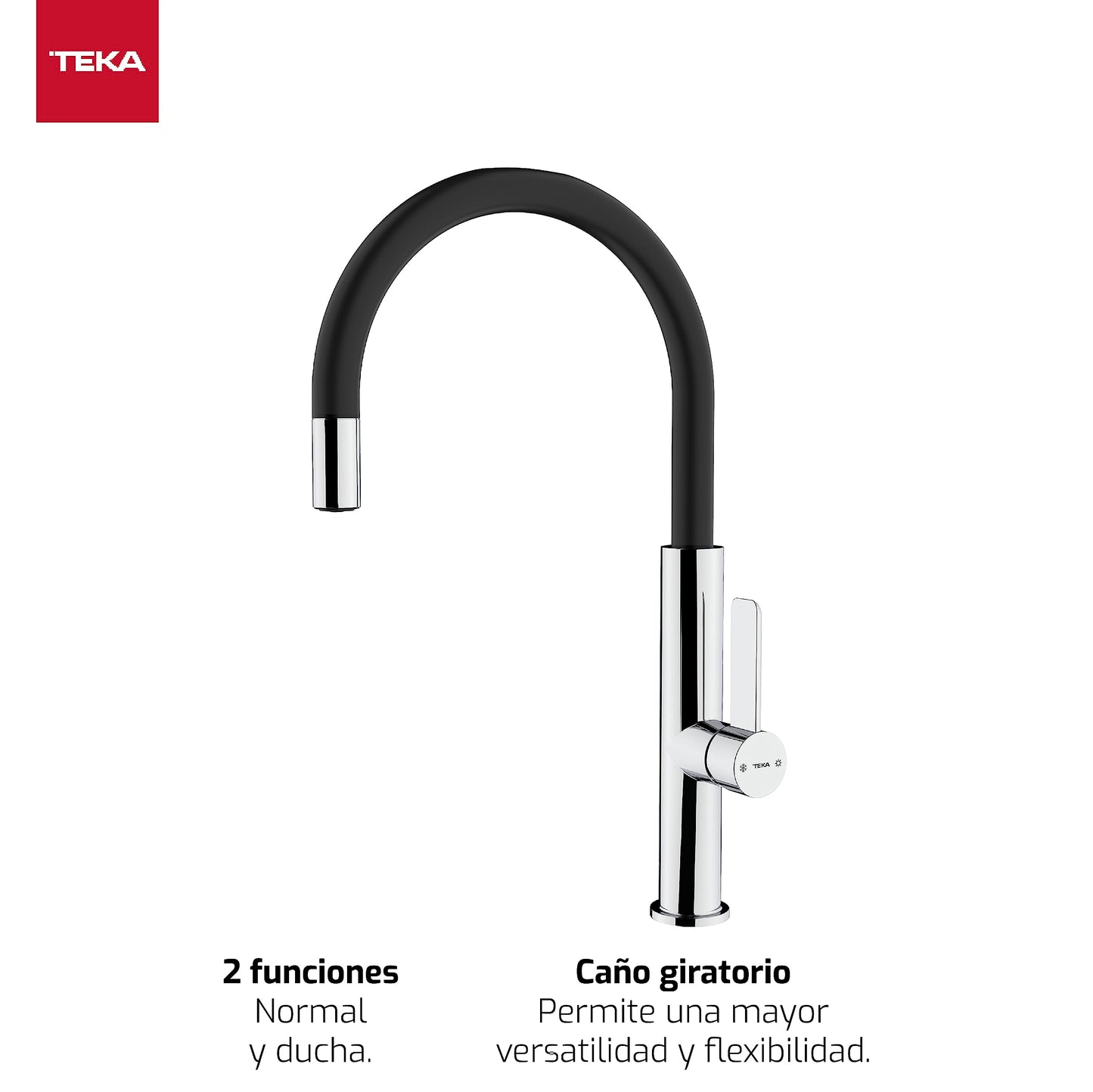Teka TOP FOT 995 Negro - Grifo (Retirable, Negro, Grifos de palanca, Solo, 3/8", Tipo C)