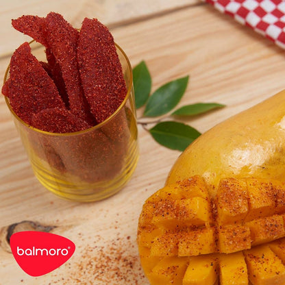 Balmoro Mango Enchilado, 640 g, botana, dulce y salado, Perfecto para fiestas,eventos y snack. Mango Deshidratado con chile. Azucar, mezclas dee chile y sal.
