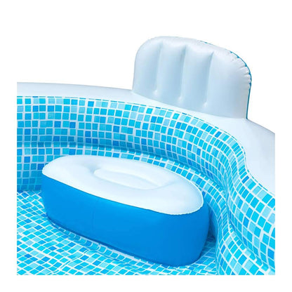 Alberca elegante familiar summer waves(2 acientos y respaldos acolchonados,medidas tamaño aprox inflado 120 l x 110 w x 26 H -MEDIDAS EN METROS (3.05mx 2.79m x 66cm)