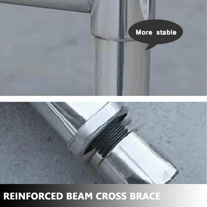 Fregadero de un solo tazón Fregadero de acero inoxidable Estación de lavado de manos independiente Fregaderos de preparación para interiores y exteriores con escurridor y grifo, plateado