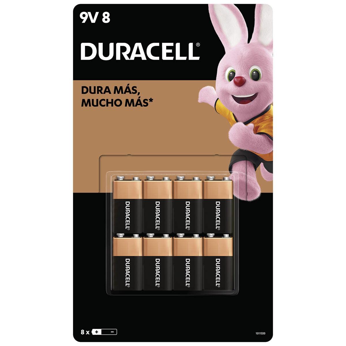 DURACELL PIDUAK9V-8P Pila Alcalina 9V C/8, Color Pack of/Paquete de 1