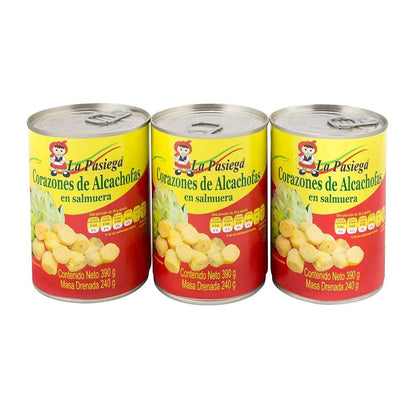 Corazones Alcachofa La Pasiega En Salmuera 3 pzas de 390 g + 1 cubrebocas high performance lavable gratis