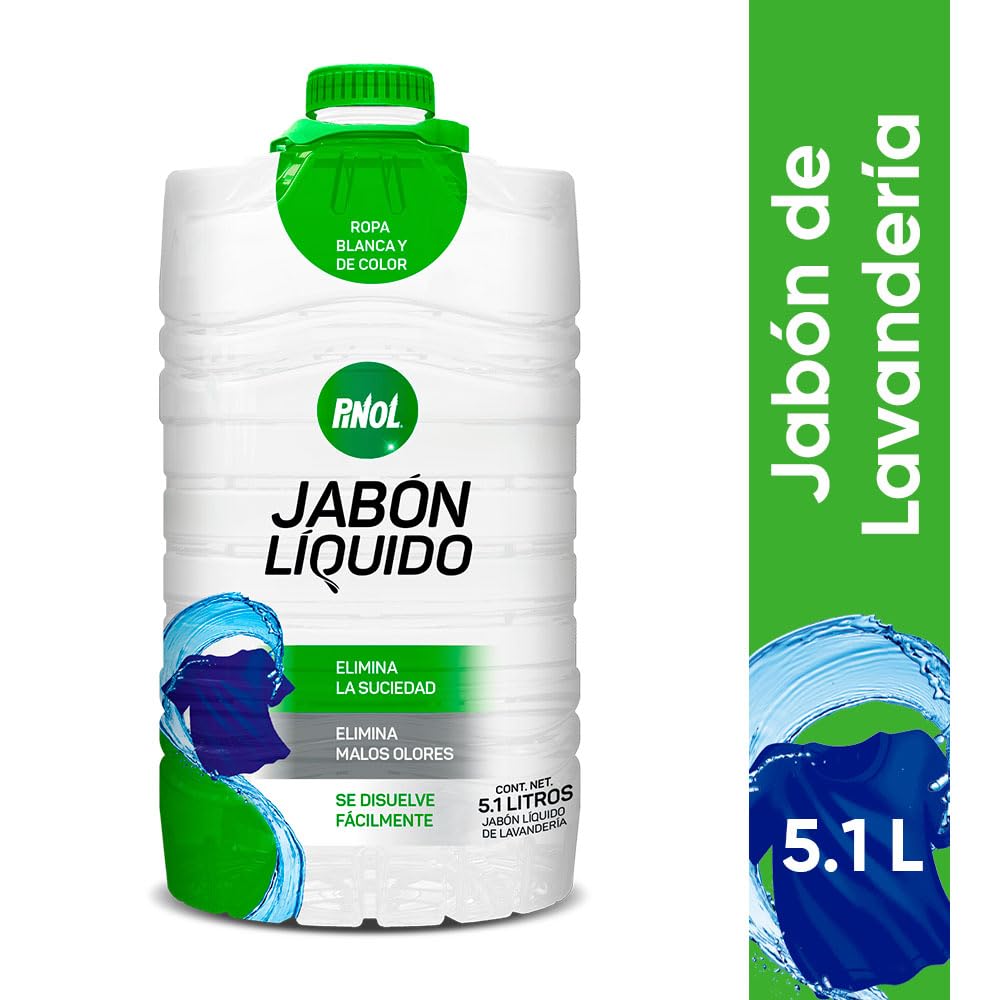 Pinol - Pinol Pinol Jabón De Barra Líquido Ropa Blanca Y De Color 5.1 L, color, 5.1 L, empaque pude variar