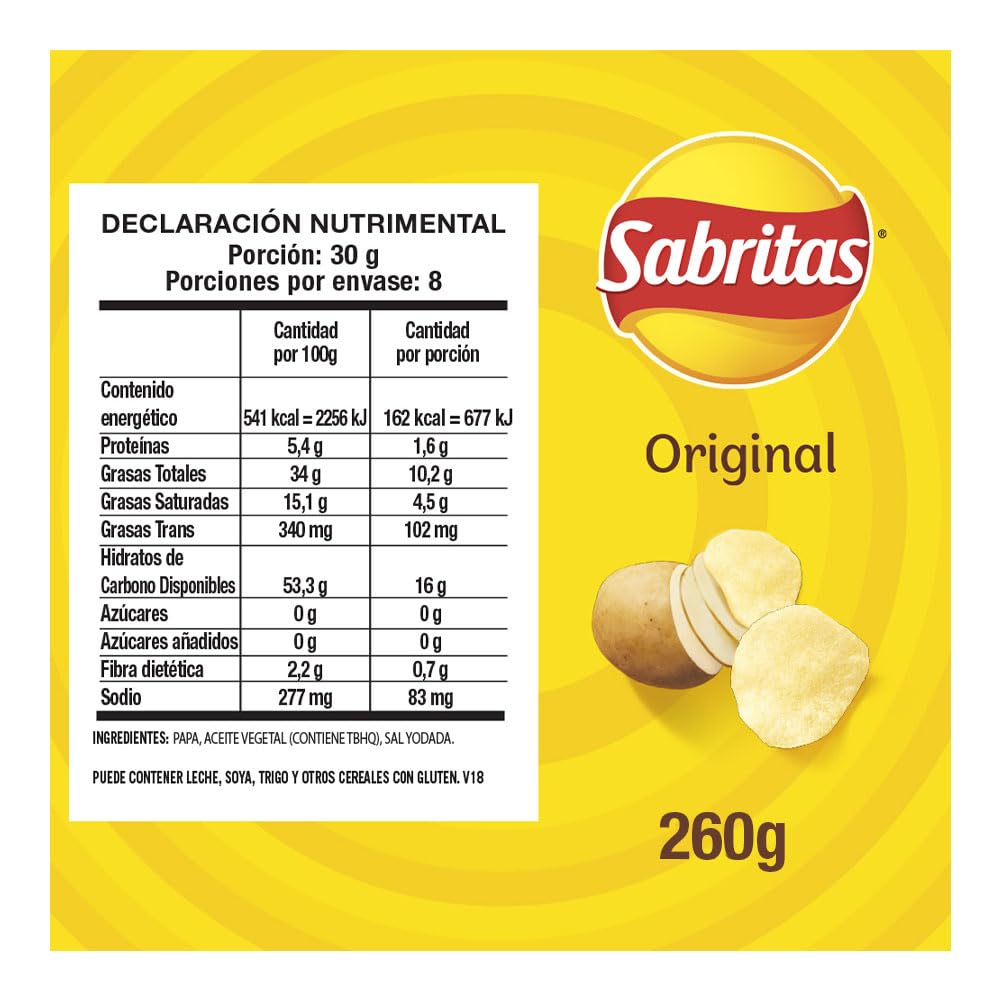 Sabritas - Papas Sabritas Sal 240g, Grande