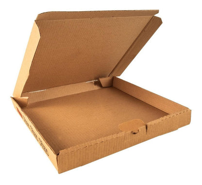 em-pack - 25 Cajas Para Pizza Kraft C/imp 35x35x4 Cms (14 Pulgadas)