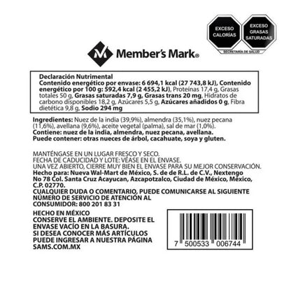 Members Mark - Members Mark Nueces Mixtas Con Sal De Mar - 1.02 Kilogramos