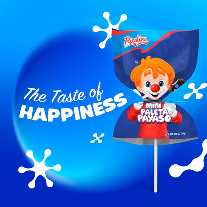 RICOLINO - Mini Paleta Payaso 15 piezas de malvavisco con revestimiento con sabor a chocolate y gomitas