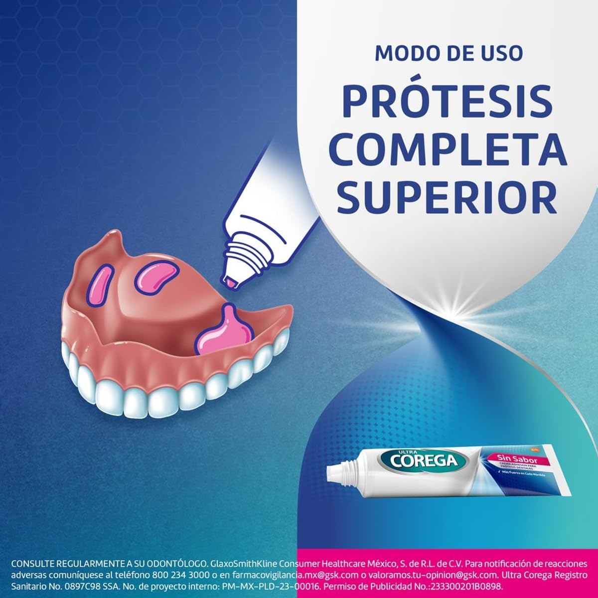 Corega Ultra Crema Adhesiva para Prótesis Dentales, Fijación Fuerte, Sin Sabor, 40g