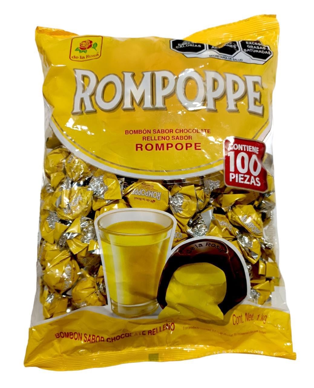 Rompoppe Chocolate Relleno Sabor Rompope 100 pzs de la Rosa