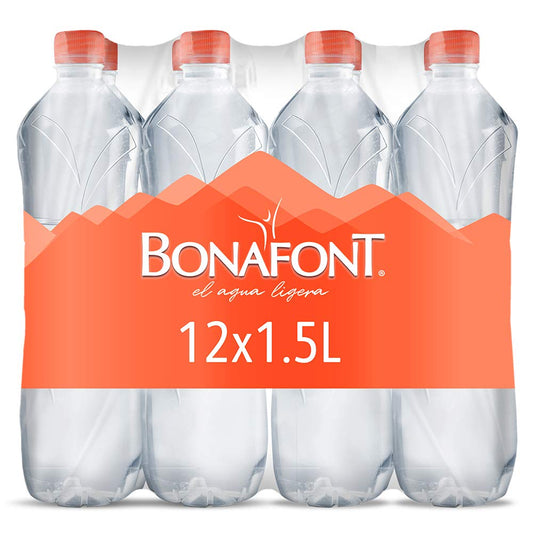Bonafont, Agua Natural, 1.5 litros, 12 Pack