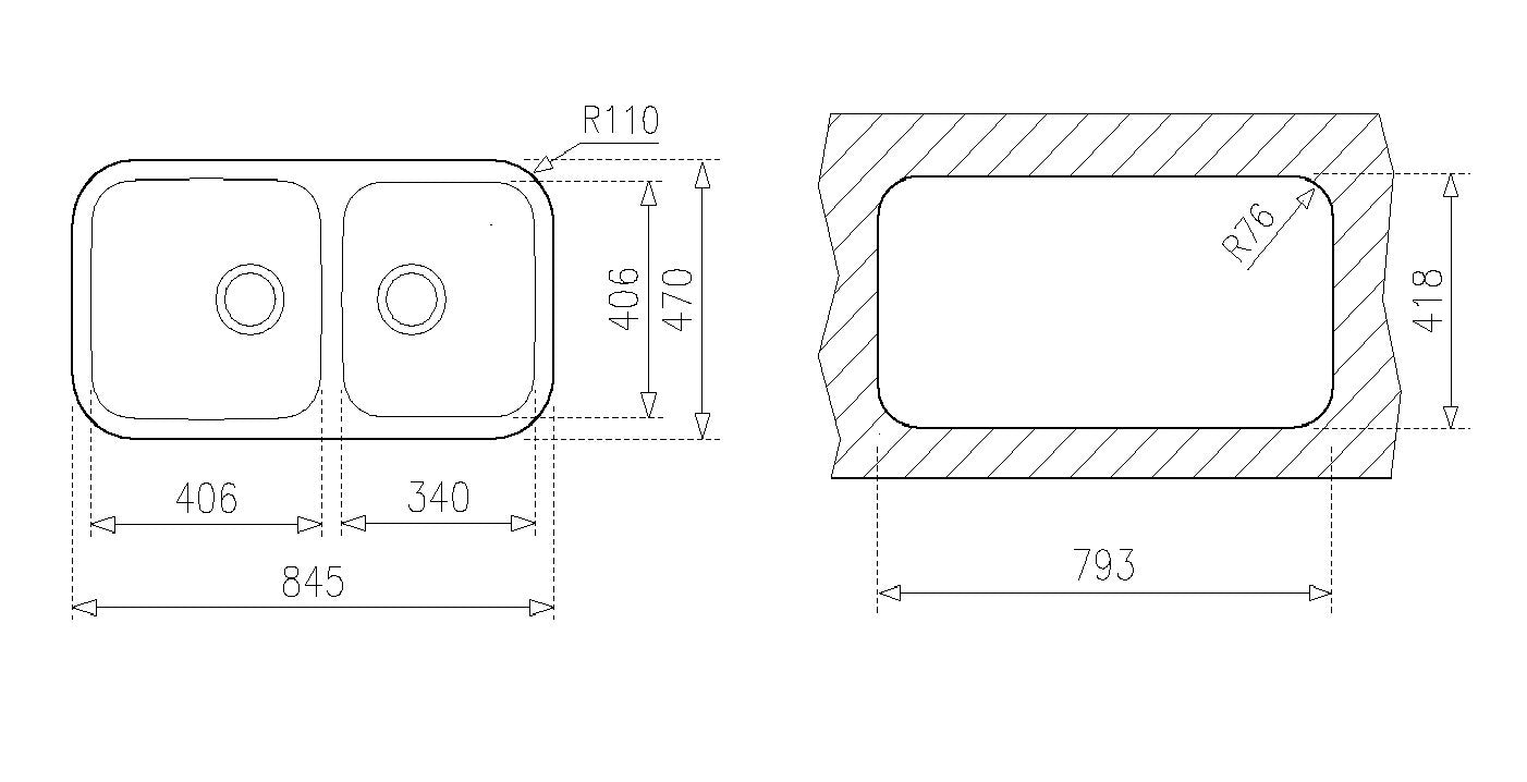 Fregadero Teka Submontar Be 2C 845 (Tu 33.18) 10125048