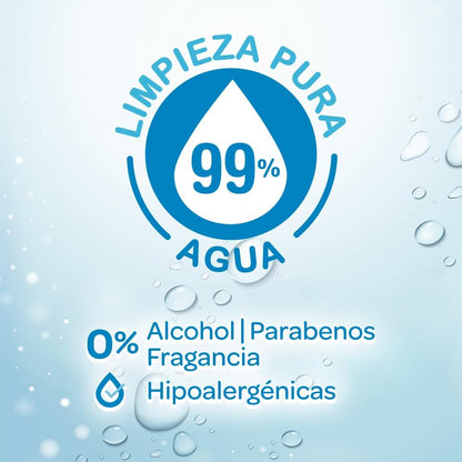 Huggies Cuidado Puro Toallas Húmedas para Bebé, Caja con 640 Piezas (8 paquetes de 80 toallitas c/u)