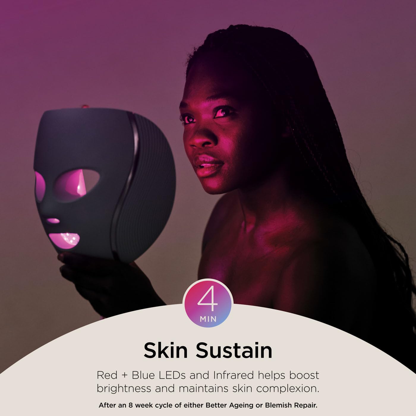 SHARK, Máscara de Luz Led CryoGlow, Tecnología Refrescante para Debajo de los Ojos, Luces Led Roja, Azul e Infrarroja para Skincare Antiedad, USB C, Control Remoto, Color Azul, FW312LAA