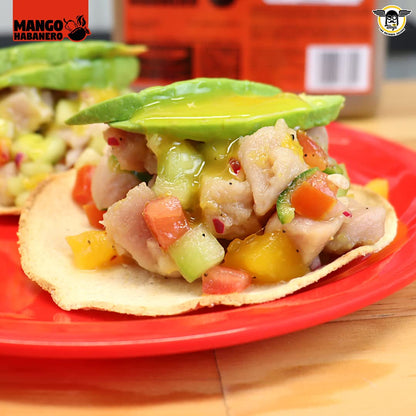 Salsa mango habanero para alitas, botanas y más. Mr Wings con pulpa 100% natural de MANGO y habanero. 1 Galón (4.2 Kg)