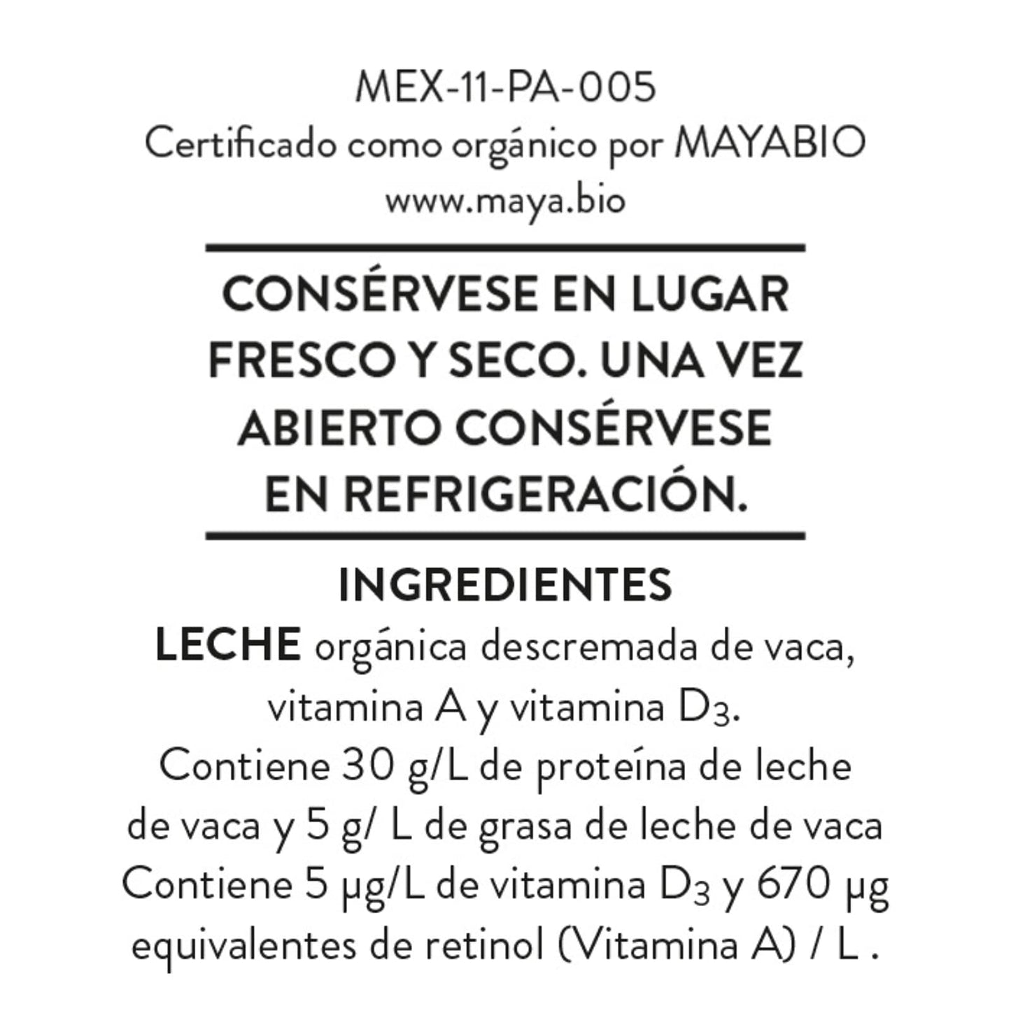 Bové Entera orgánica, 1L x 12 piezas, Ultrapasteurizada, Adicionada con Vitamina A y D