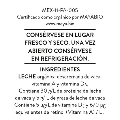Bové Entera orgánica, 1L x 12 piezas, Ultrapasteurizada, Adicionada con Vitamina A y D