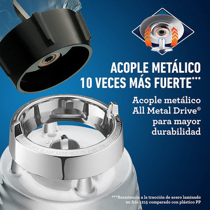 Oster Licuadora Clásica Cromada, con Perilla Ergonómica, de 3 Velocidades, Color Cromo, BLST4655-013