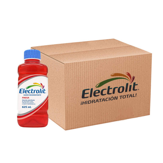 ELECTROLIT - Pack de 12 Suero Rehidratante Electrolit Fresa de 625 Ml