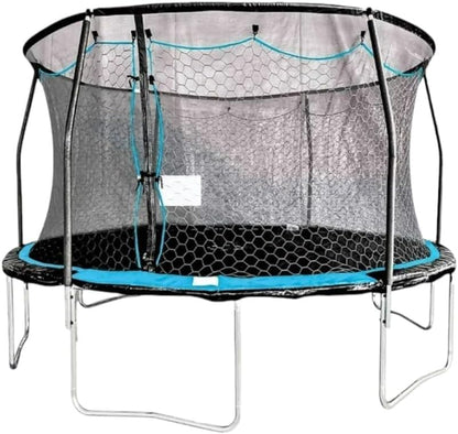 RIVARRO | Brincolines para Niños Grande De Acero para Exteriores Trampolin 9 Ft 279 Cm Largo x 426 Cm Alto, Red De Seguridad, Brincolin para Niños Y Adultos, Color Azul