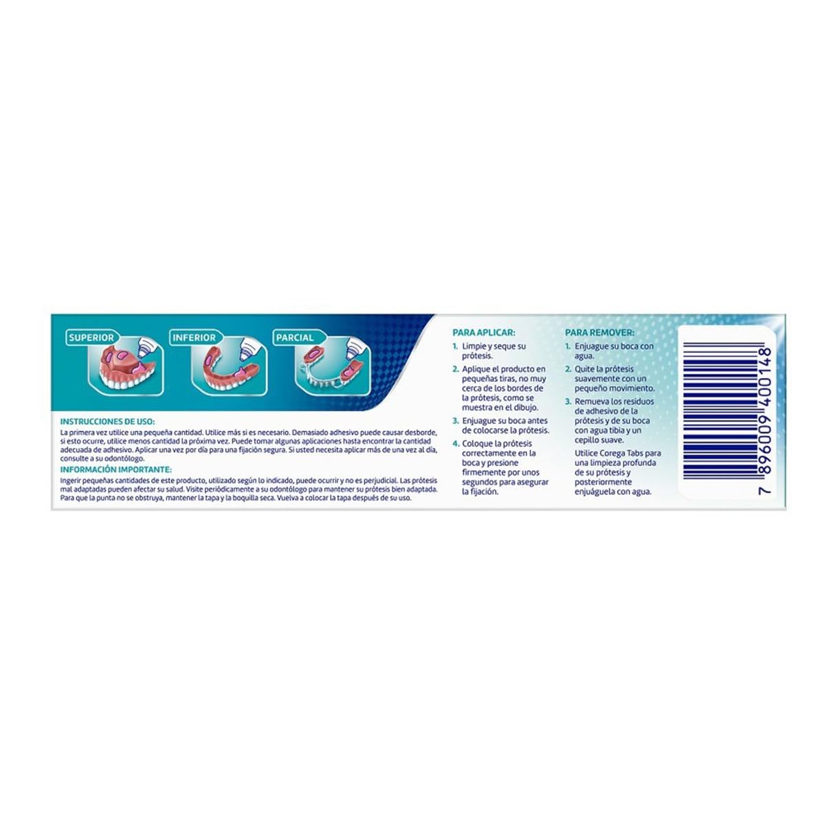 Corega Ultra Crema Adhesiva para Prótesis Dentales, Fijación Fuerte, Sin Sabor, 40g