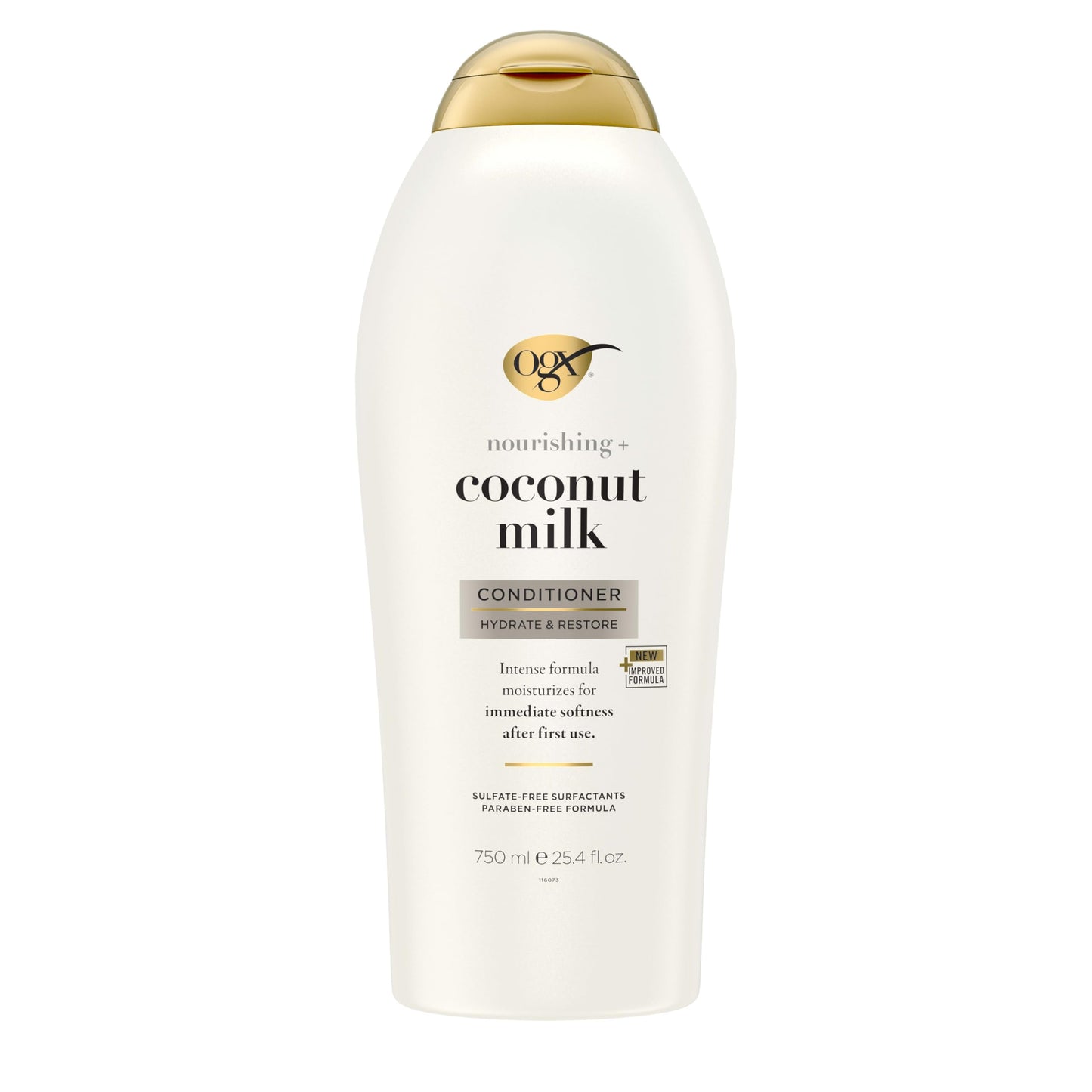 OGX Nourishing Conditioner, Coconut Milk, Salon Size, (1) 25.4 Ounce Bottle, paraben Free, Sulfate Free, Sustainable Ingredients, Hydrating and Strengthening
