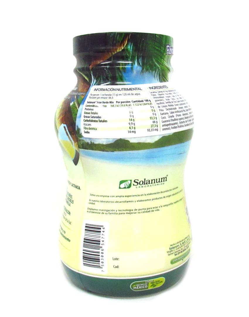 Jugo Verde Mix Premium de 1Kg. Malteada Sabor Piña Colada Solanum