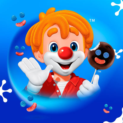 RICOLINO - Mini Paleta Payaso 15 piezas de malvavisco con revestimiento con sabor a chocolate y gomitas