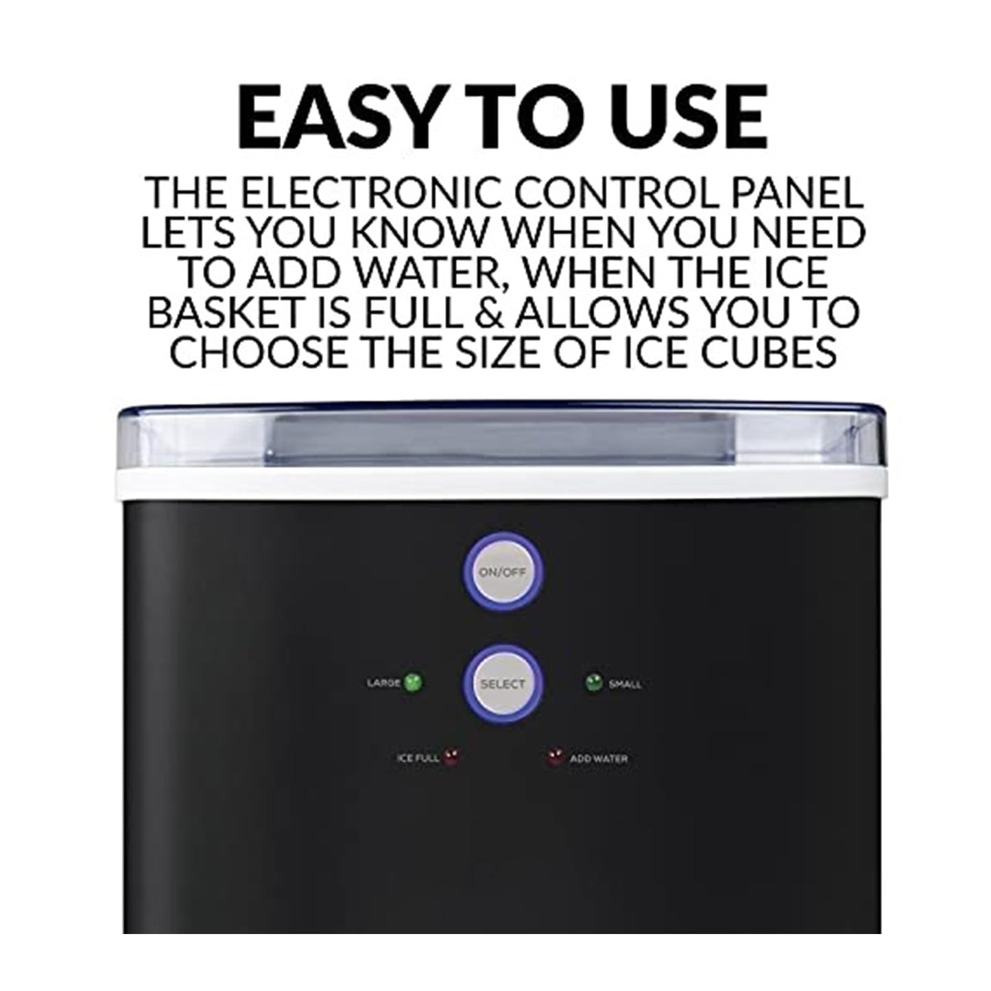 FIONEL - Encimera de la máquina de hielo Máquina for hacer hielo de encimera eléctrica portátil automática de gran capacidad 33 libras en 24 horas 9 cubitos de hielo Hogar/cocina/oficina/fiesta/camping RV Ice