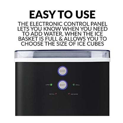 FIONEL - Encimera de la máquina de hielo Máquina for hacer hielo de encimera eléctrica portátil automática de gran capacidad 33 libras en 24 horas 9 cubitos de hielo Hogar/cocina/oficina/fiesta/camping RV Ice