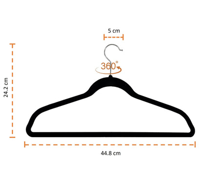 Cohesion Products LTD - Cohesion Ganchos de Ropa Terciopelo Color Negro