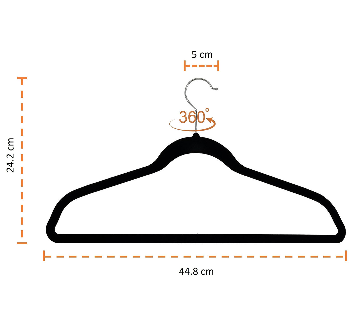 Cohesion Products LTD - Cohesion Ganchos de Ropa Terciopelo Color Negro